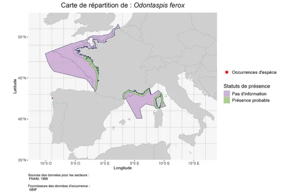 Répartition odontaspis ferox Répartition odontaspis ferox