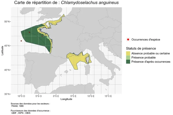 Répartition Requin lézard (Chlamydoselachus anguineus)