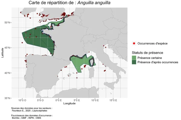 Carte de Répartition de Anguilla anguilla Répartition Anguilla anguilla