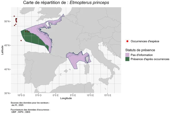 Carte de répartition de Etmopterus princeps Répartition Etmopterus princeps