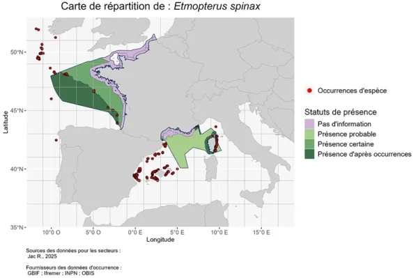 Répartition Etmopterus spinax