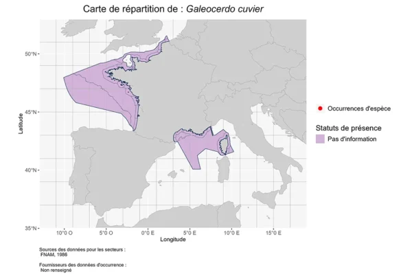 Carte de répartition de Galeocerdo cuvier Répartition Galeocerdo cuvier