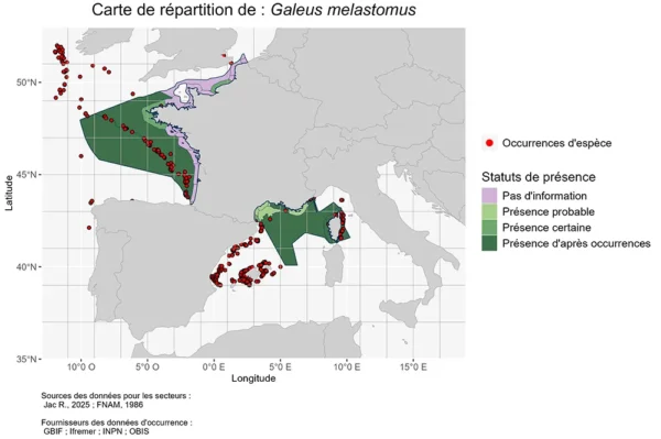 Répartition Galeus melastomus