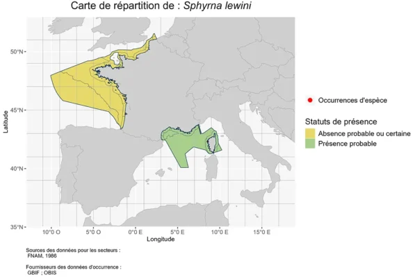 Carte de répartition de Sphyrna lewini Répartition Sphyrna lewini