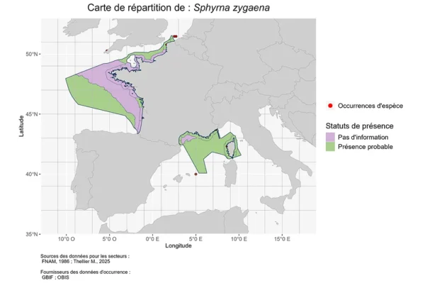 Répartition Sphyrna zygaena