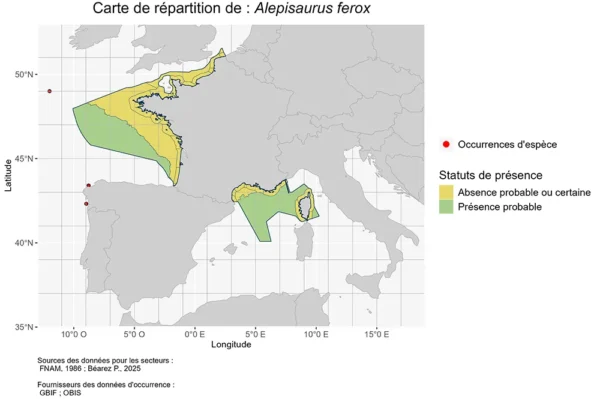 Répartition Alepisaurus ferox