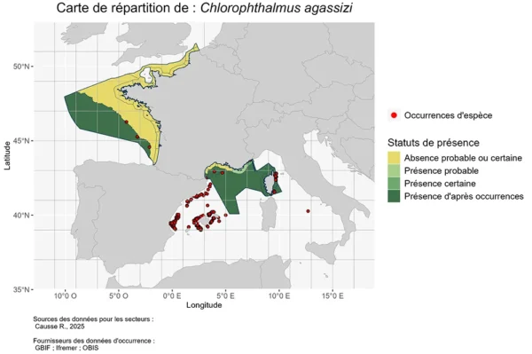 Répartition Chlorophthalmus agassizi