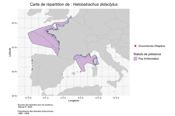 Répartition halobatrachus didactylus