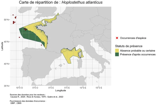 Carte de Répartition de Hoplostethus atlanticus Répartition Hoplostethus atlanticus