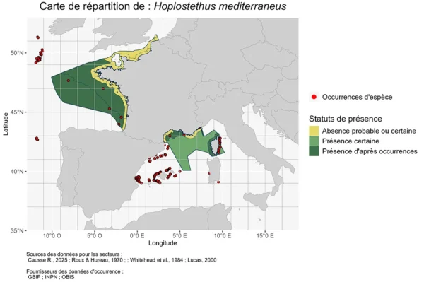 Répartition Hoplostethus mediterraneus