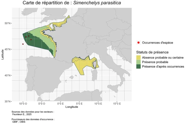 Carte de Répartition de Simenchelys parasitica Répartition simenchelys parasitica