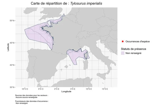 Carte de Répartition de Tylosurus imperialis Répartition Tylosurus imperialis